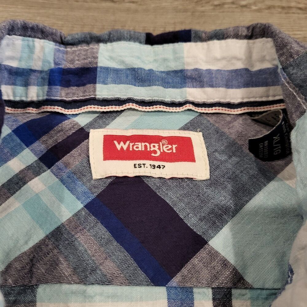 Wrangler Plaid Flannel Long Sleeve Button Down Shirt Mens Size XL - Picture 5 of 8